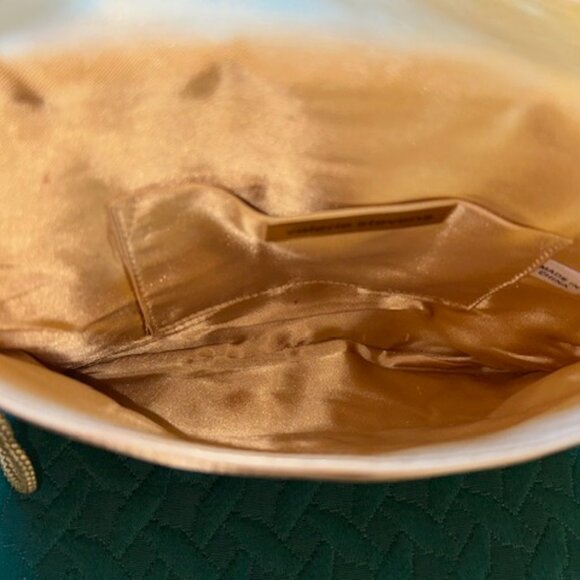 Valerie Stevens Gold Satin Envelope Bag with Beaded Design - Vintage - Picture 6 of 9